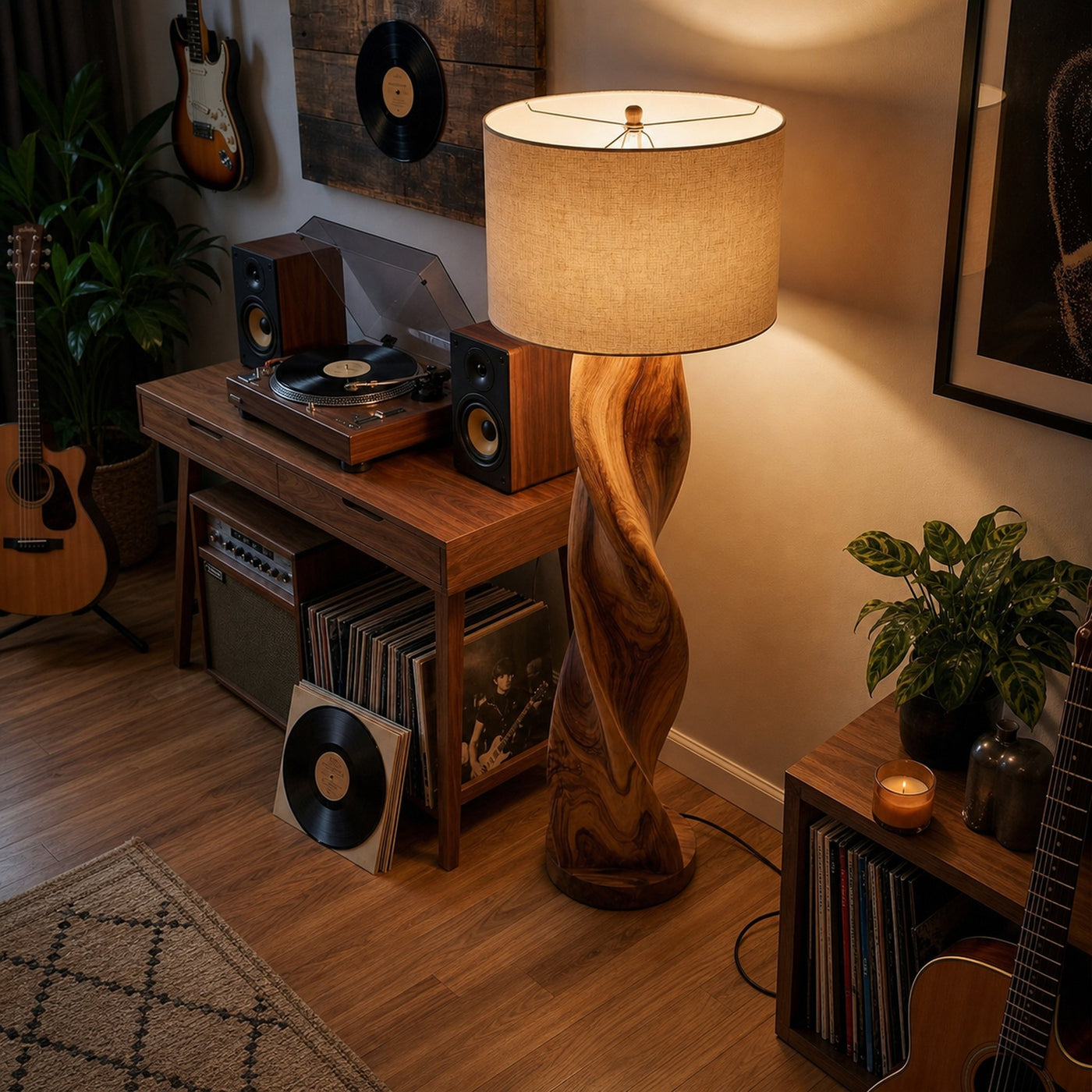 Industrial Sculptural Lamp Entryway Console Living Room Corner - product view 3