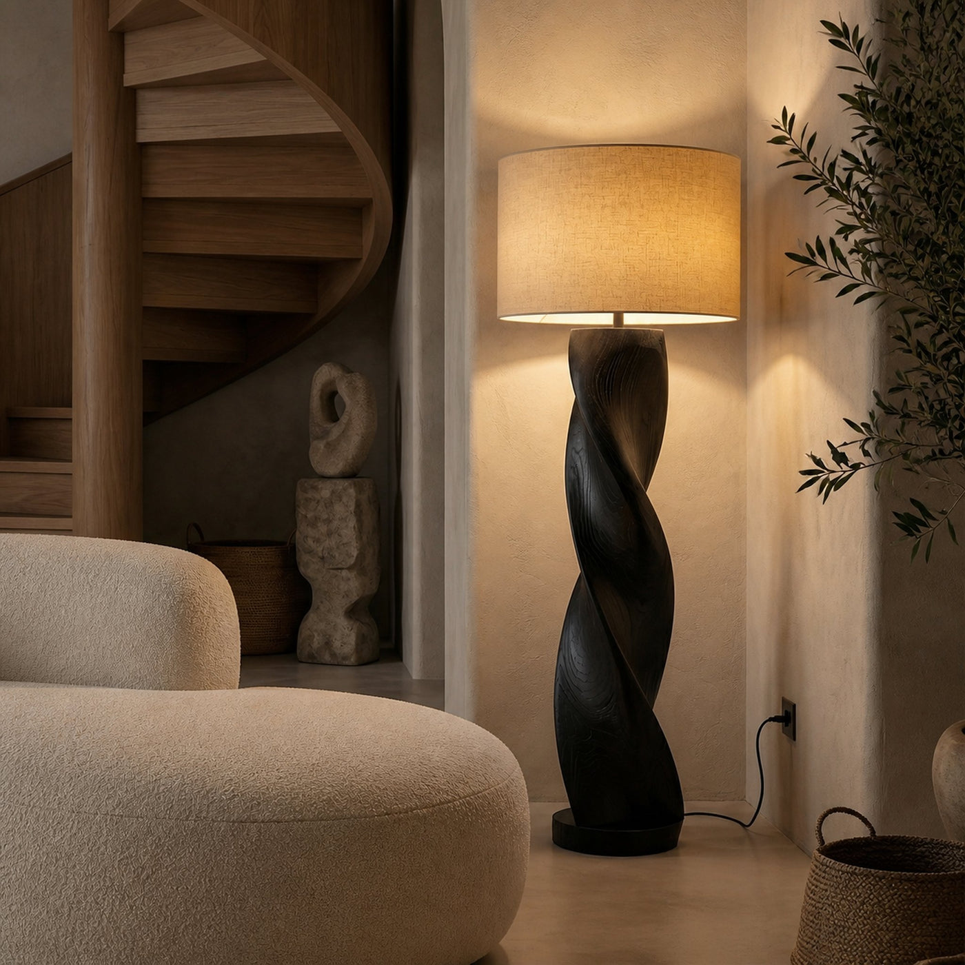 Industrial Sculptural Lamp Entryway Console Living Room Corner - product view 4