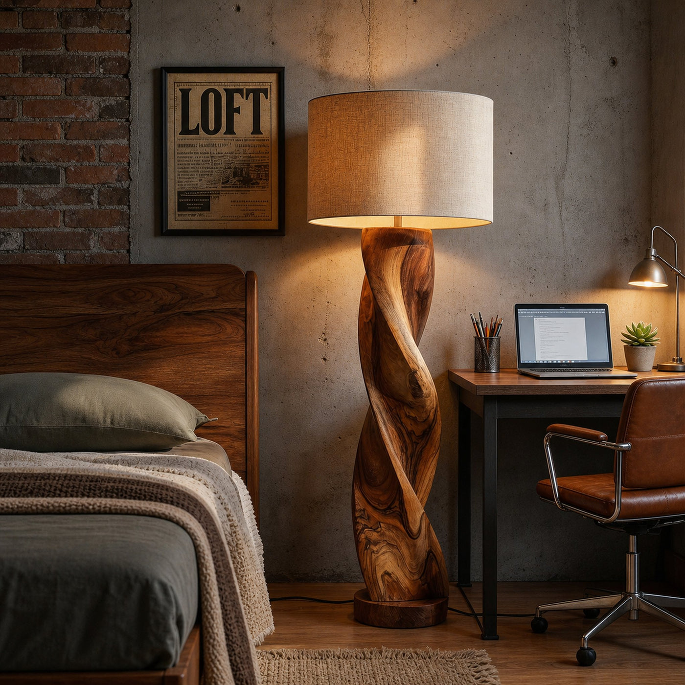 Industrial Sculptural Lamp Entryway Console Living Room Corner - product view 6