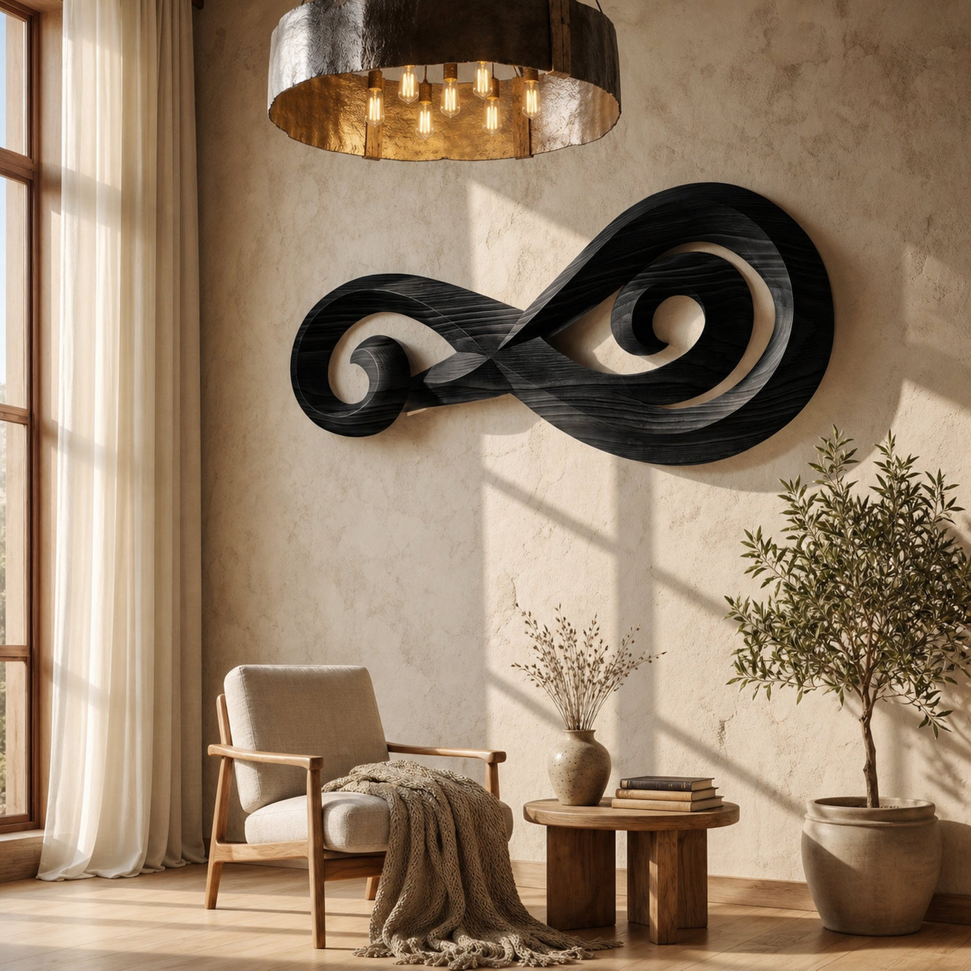 Infinity Music Note Wooden Wall Art For Entryway And Living Room - product view 4
