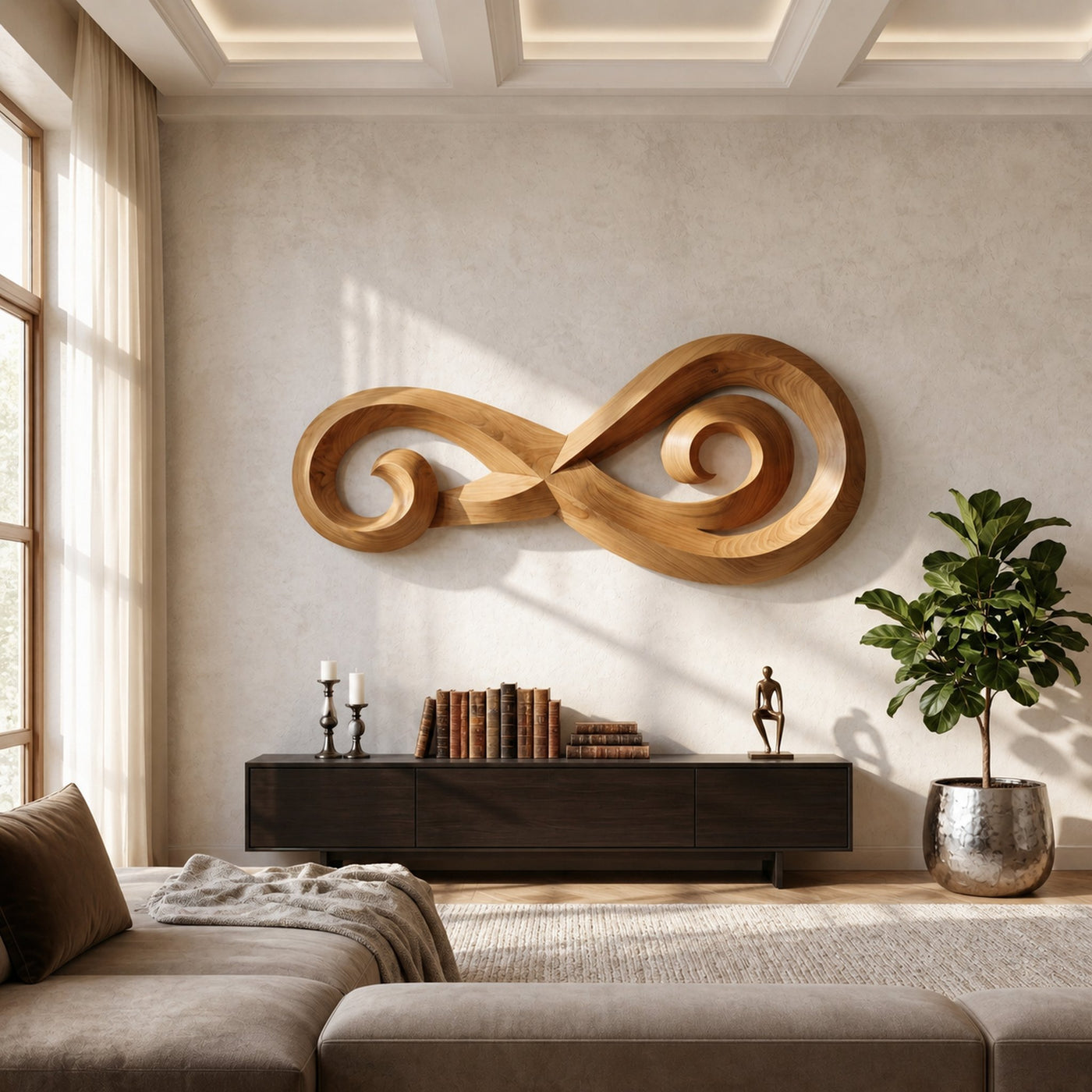 Infinity Music Note Wooden Wall Art For Entryway And Living Room - product view 5