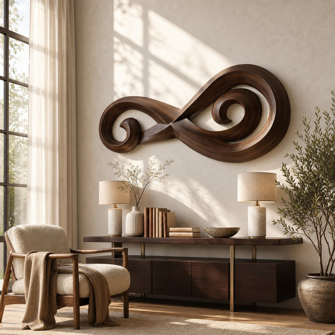 Infinity Music Note Wooden Wall Art For Entryway And Living Room - product view 7