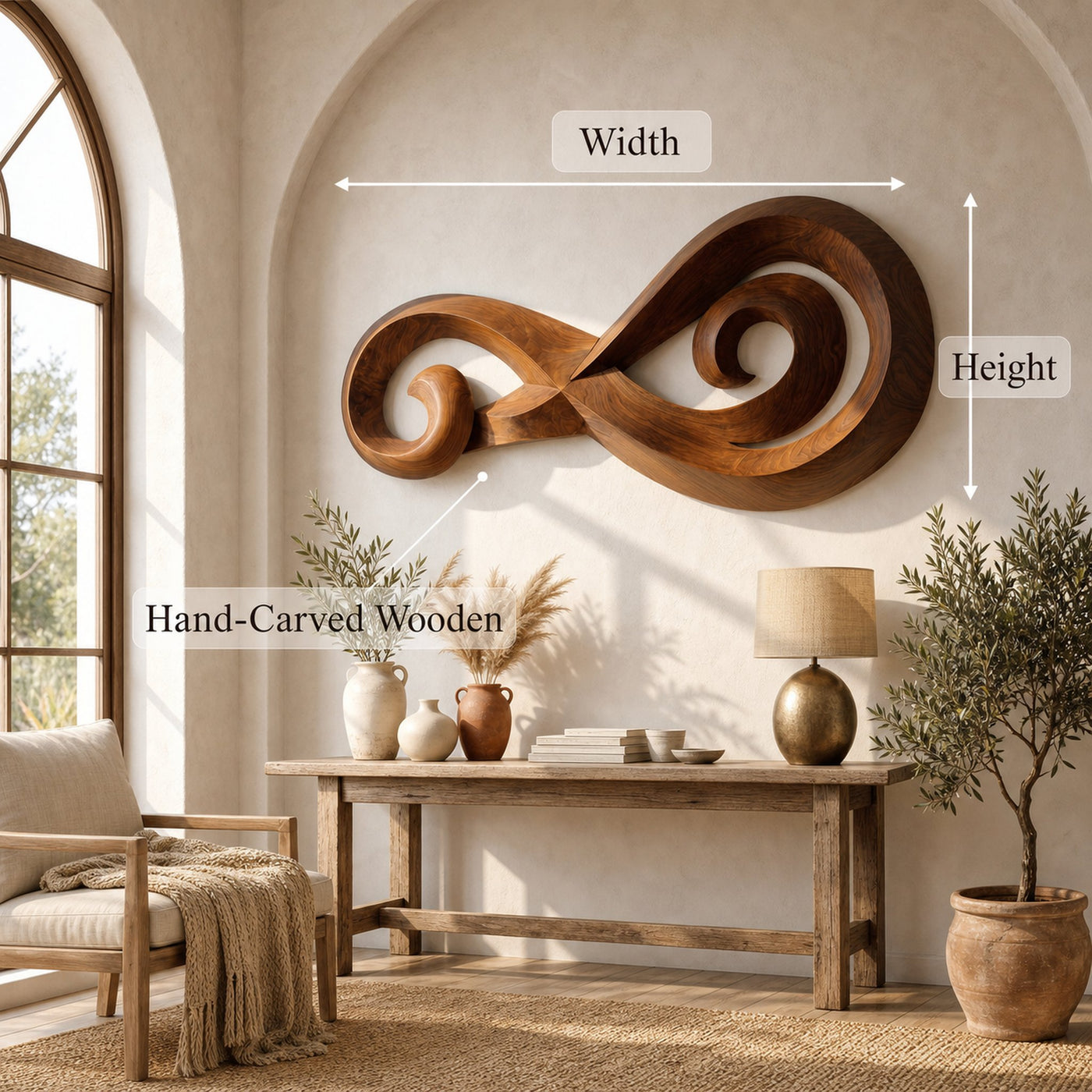 Infinity Music Note Wooden Wall Art For Entryway And Living Room - product view 8