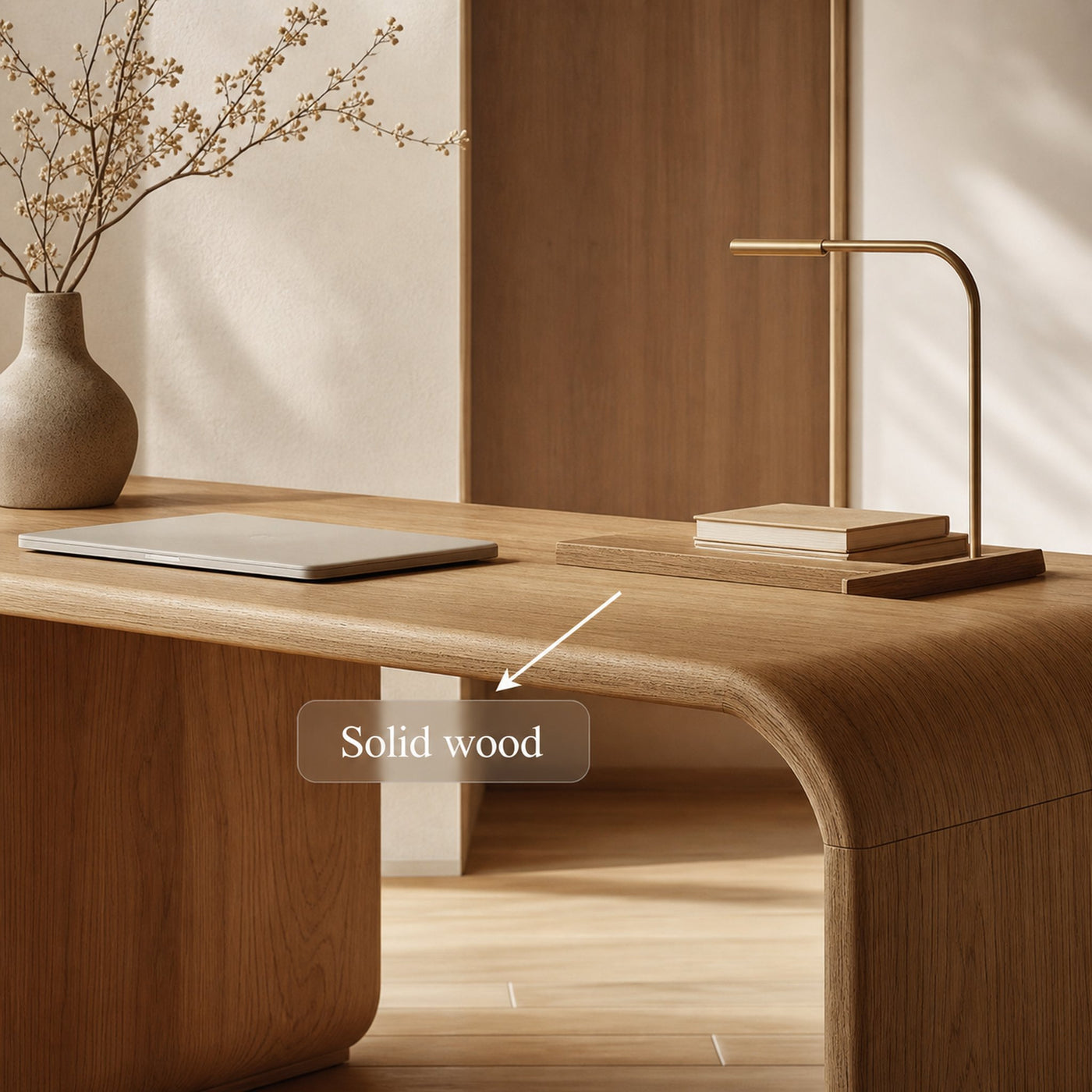 Japandi Harmony Writing Desk Bedroom And Work Room - product view 4