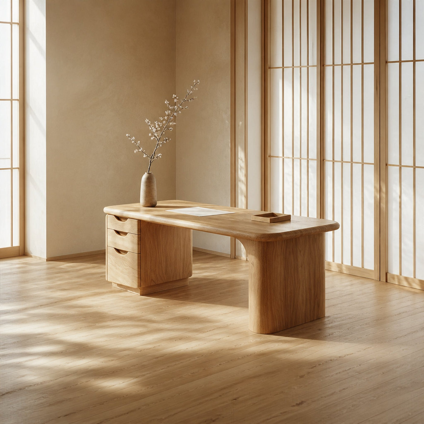 Japandi Organic Minimal Work Desk Home Office And Study Room - product view 2