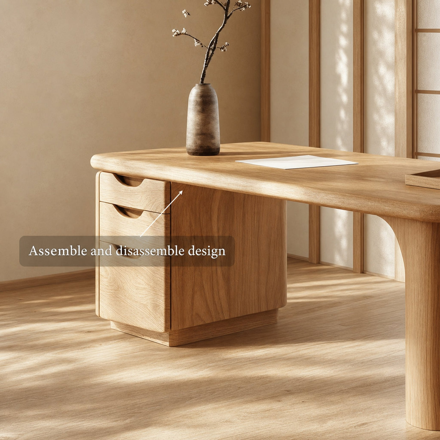 Japandi Organic Minimal Work Desk Home Office And Study Room - product view 3