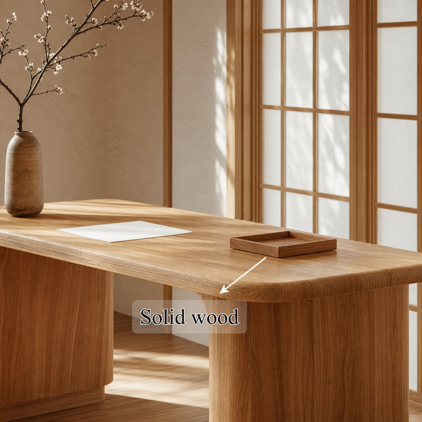 Japandi Organic Minimal Work Desk Home Office And Study Room - product view 4