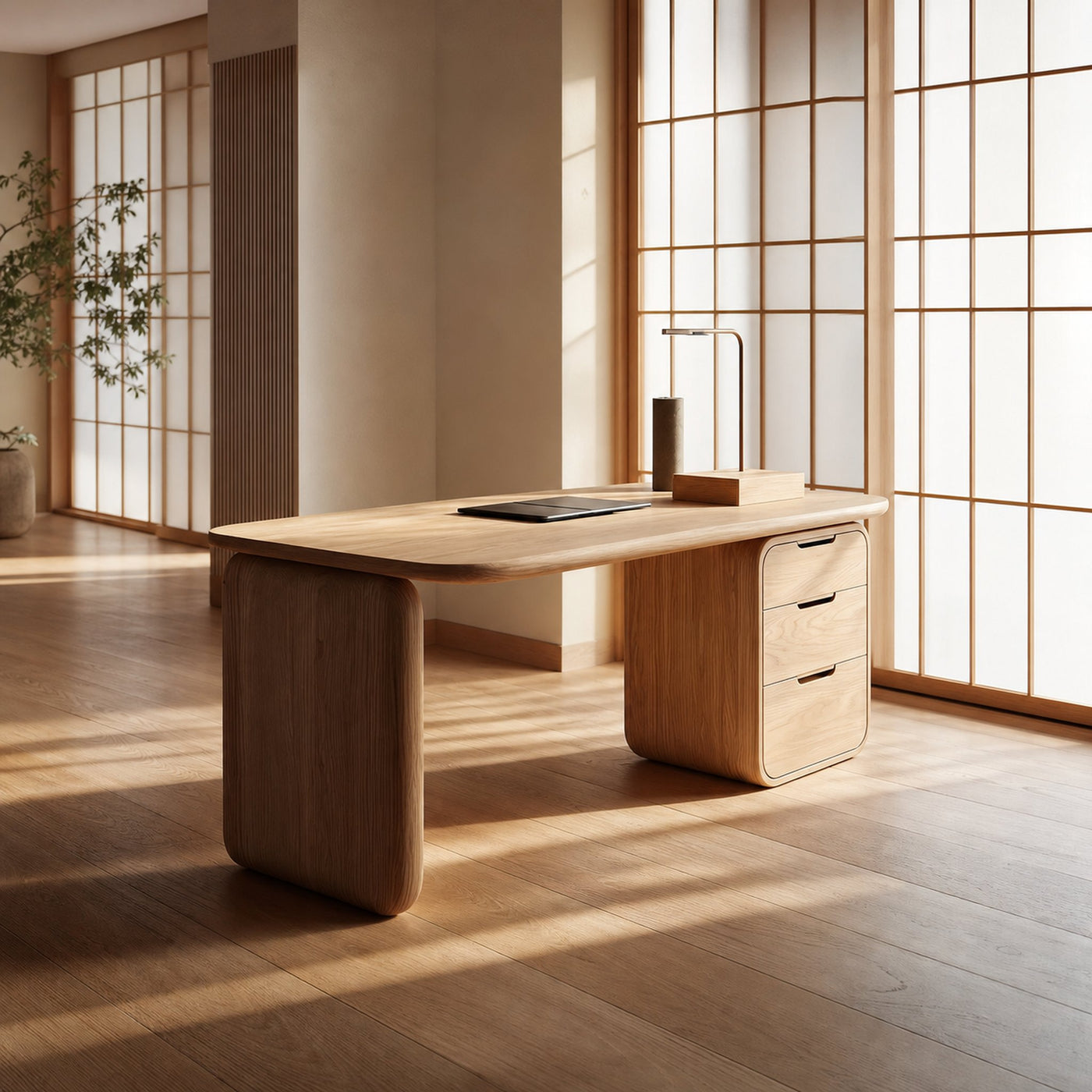 Japandi Serene Office Desk Home Office And Studio - product view 2