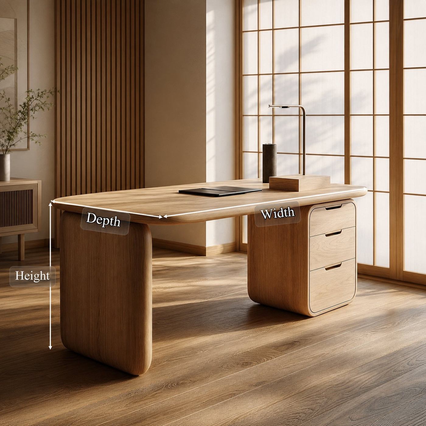 Japandi Serene Office Desk Home Office And Studio - product view 5