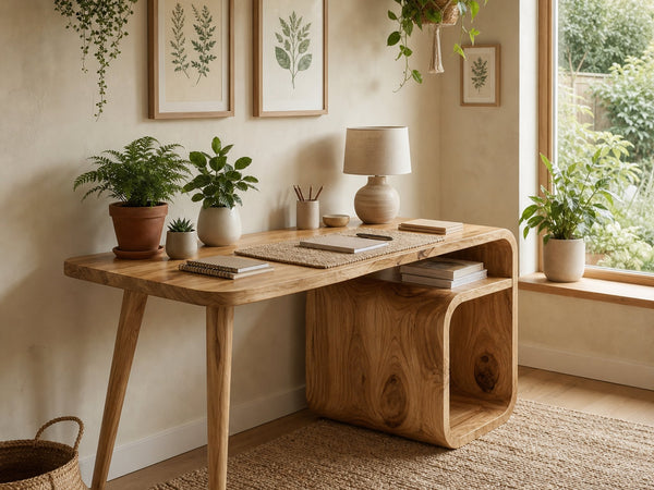 Japandi Writing Desk For Home Office And Bedroom