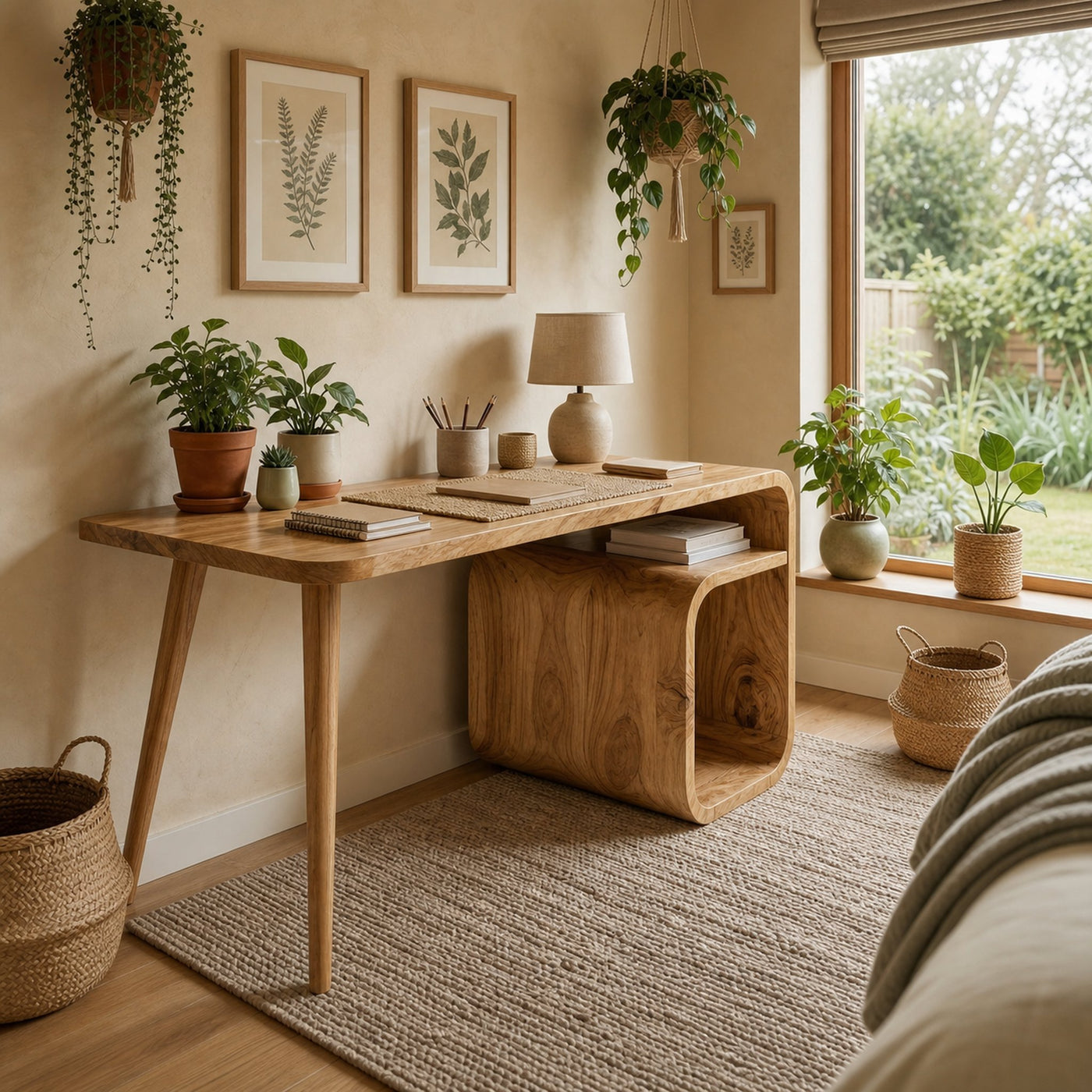 Japandi Writing Desk For Home Office And Bedroom - product view 2