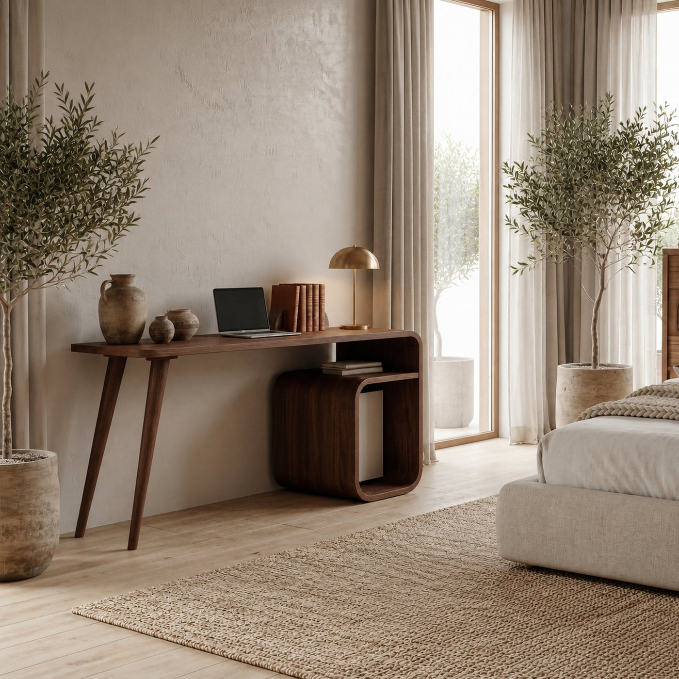 Japandi Writing Desk For Home Office And Bedroom - product view 3
