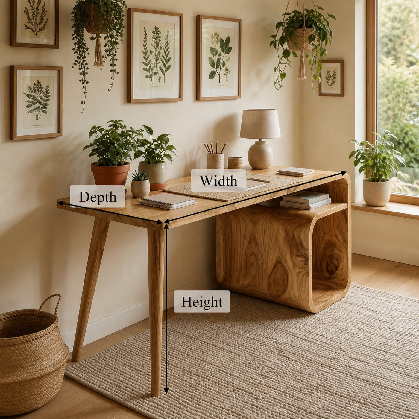 Japandi Writing Desk For Home Office And Bedroom - product view 8