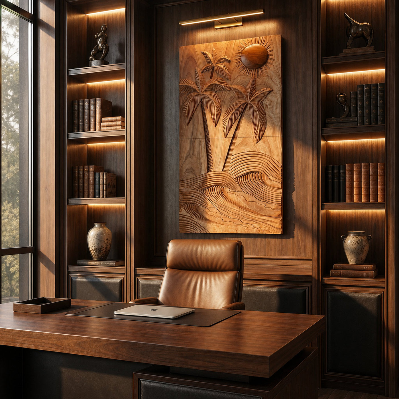Large Coastal Wave Wood Wall Art For Contemporary Interior Design - product view 3