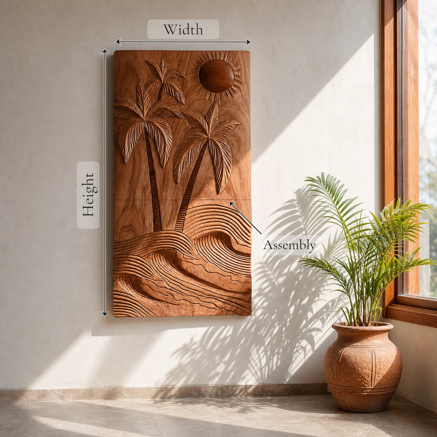 Large Coastal Wave Wood Wall Art For Contemporary Interior Design - product view 5