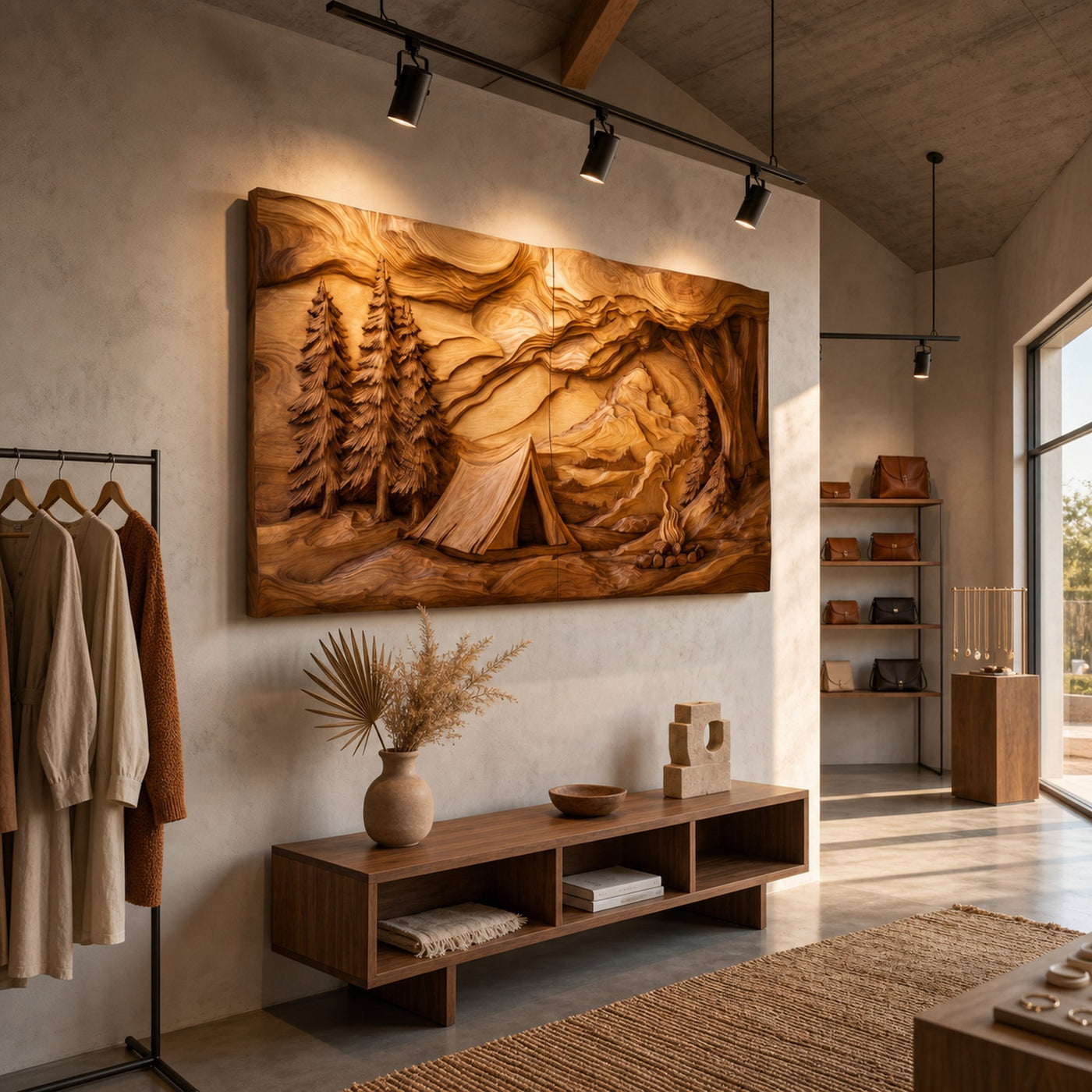 Layered Wood Wall Art Panel For Luxury Entryway Interior Design - product view 2