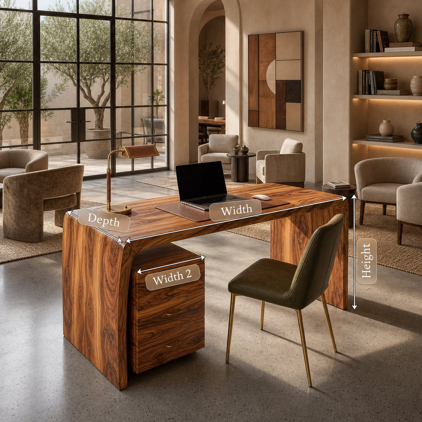 Luxury Executive Desk With Drawer Pedestal For Open Office - product view 8