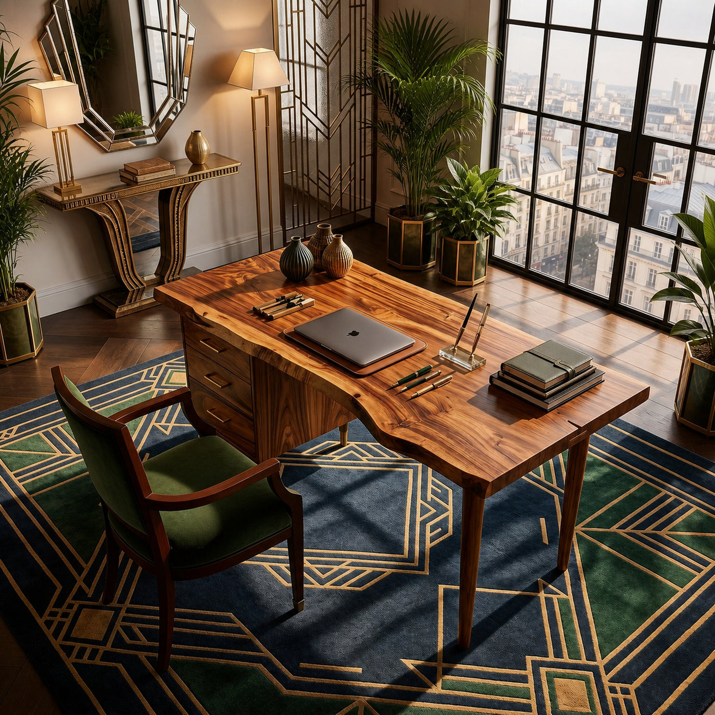 Luxury Office Desk With Open Shelf For High Rise Office - product view 2