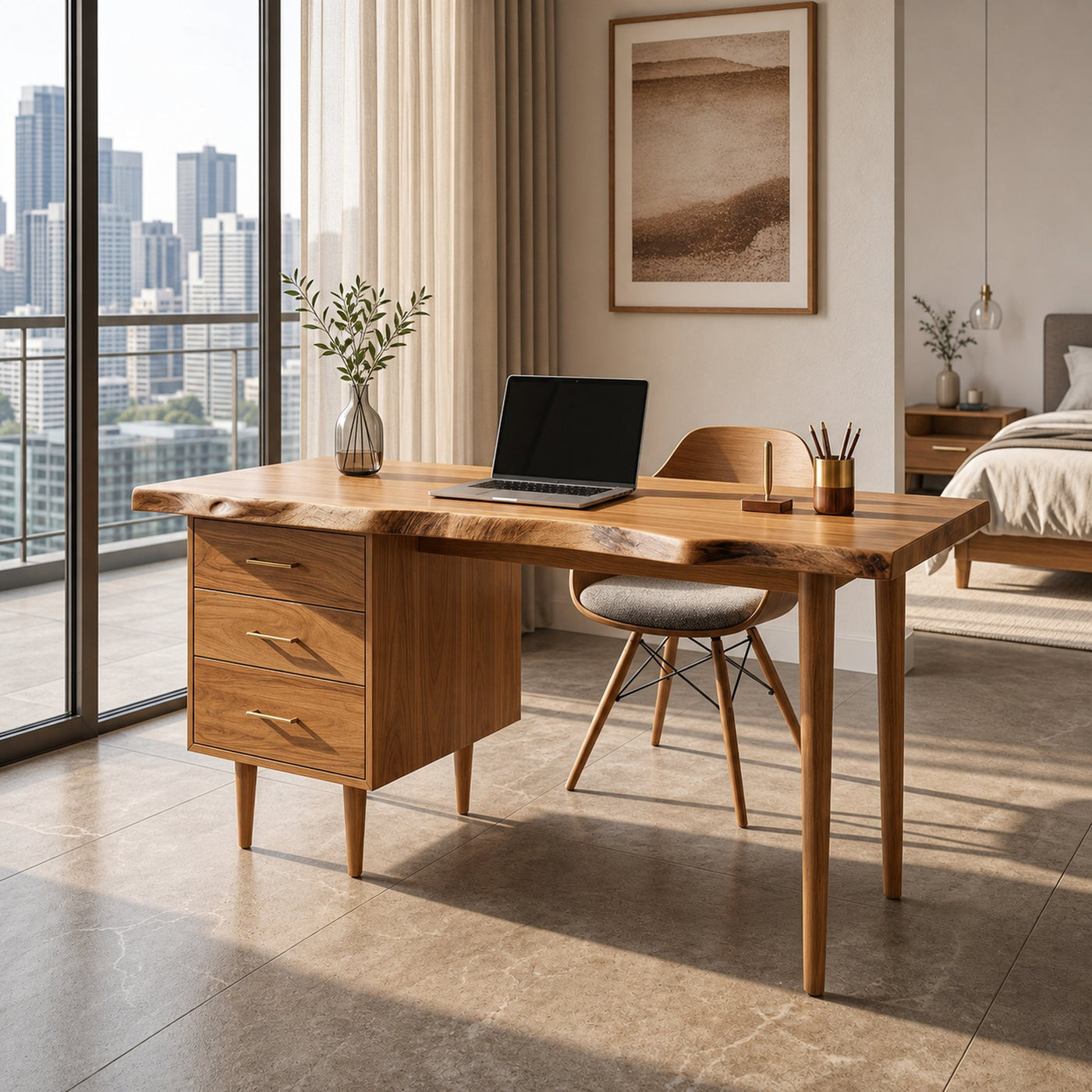 Luxury Office Desk With Open Shelf For High Rise Office - product view 5