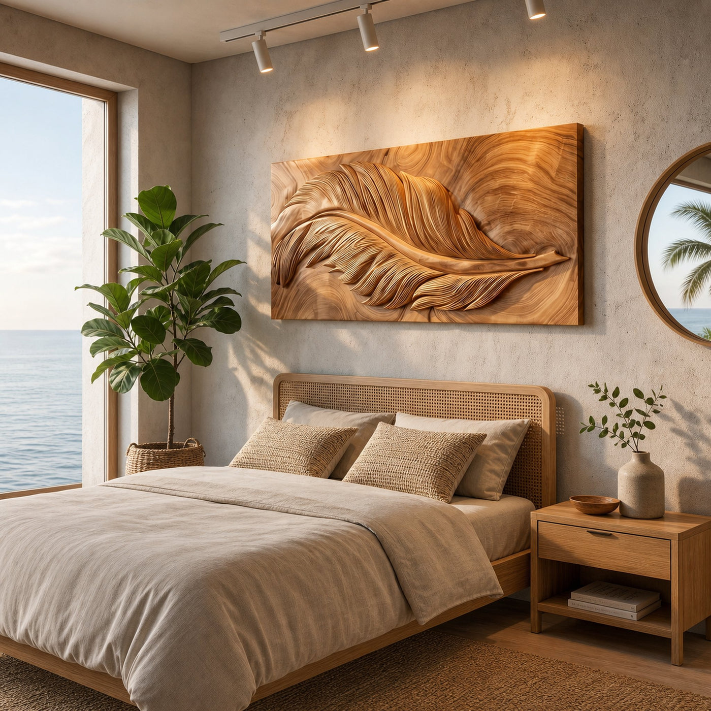Luxury Wall Art With Feather Design For Dining Room - product view 3