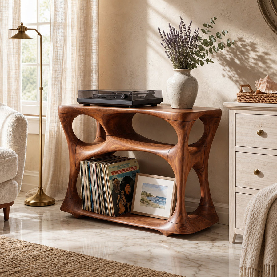 Mid Century Audio Console Stand For Listening Lounge Area