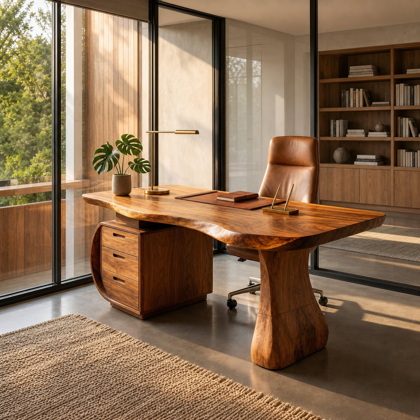Mid Century Desk With Shelf For Thoughtful Study Area