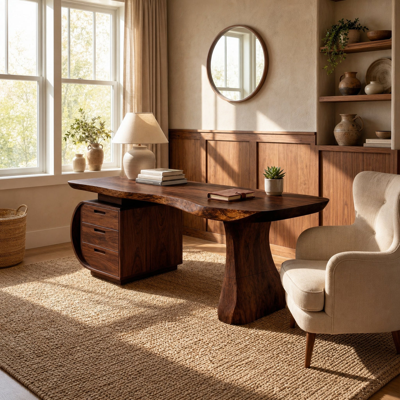 Mid Century Desk With Shelf For Thoughtful Study Area - product view 7