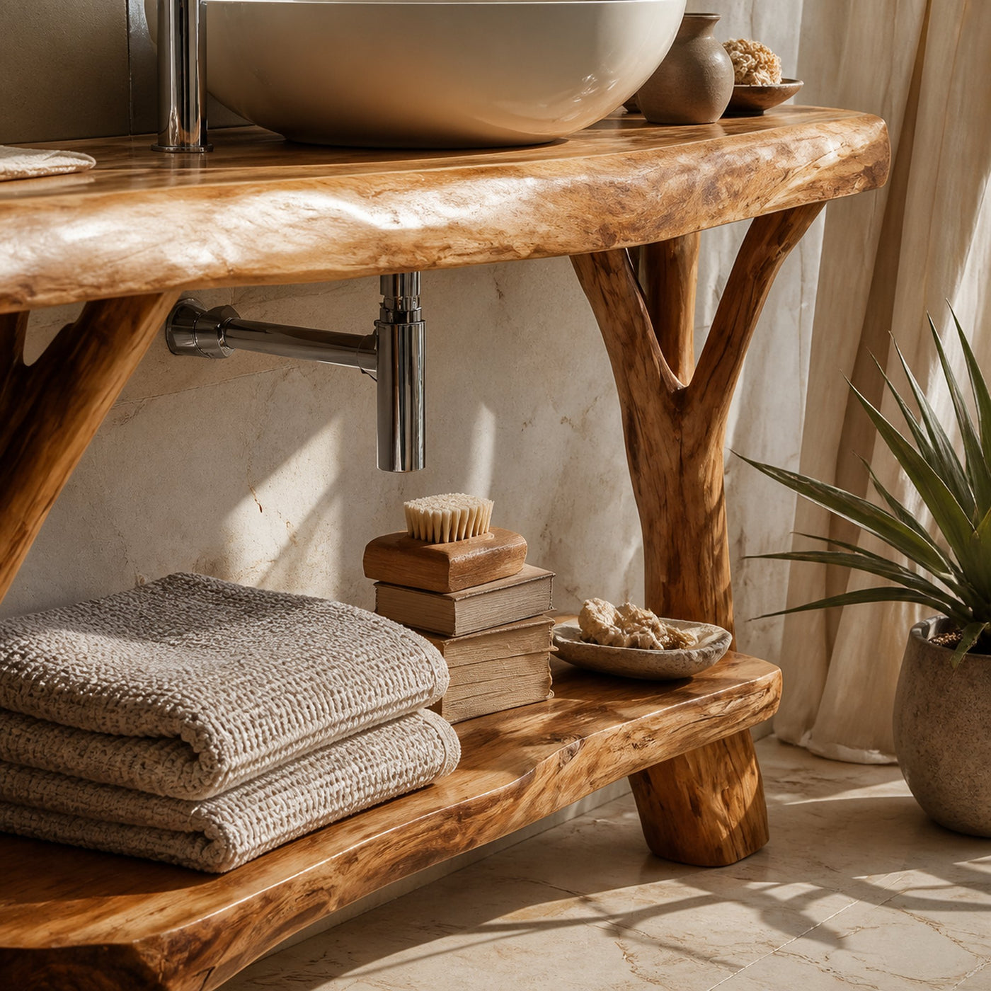 Mid Century Handcrafted Solid Wood Vanity For Bathroom Furniture - product view 4