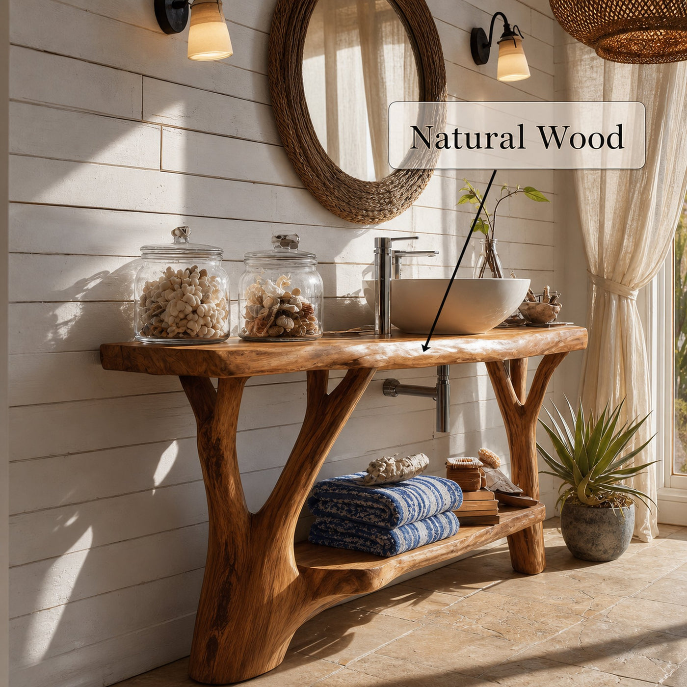 Mid Century Handcrafted Solid Wood Vanity For Bathroom Furniture - product view 5