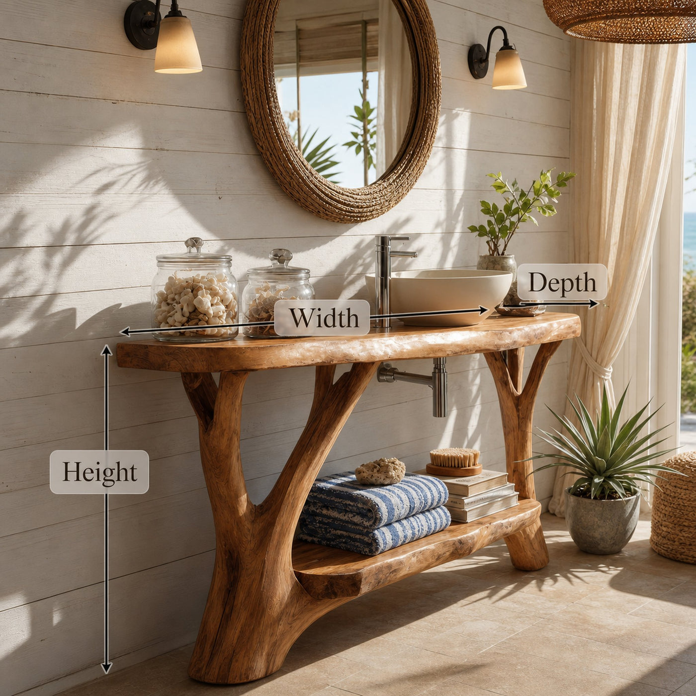 Mid Century Handcrafted Solid Wood Vanity For Bathroom Furniture - product view 6