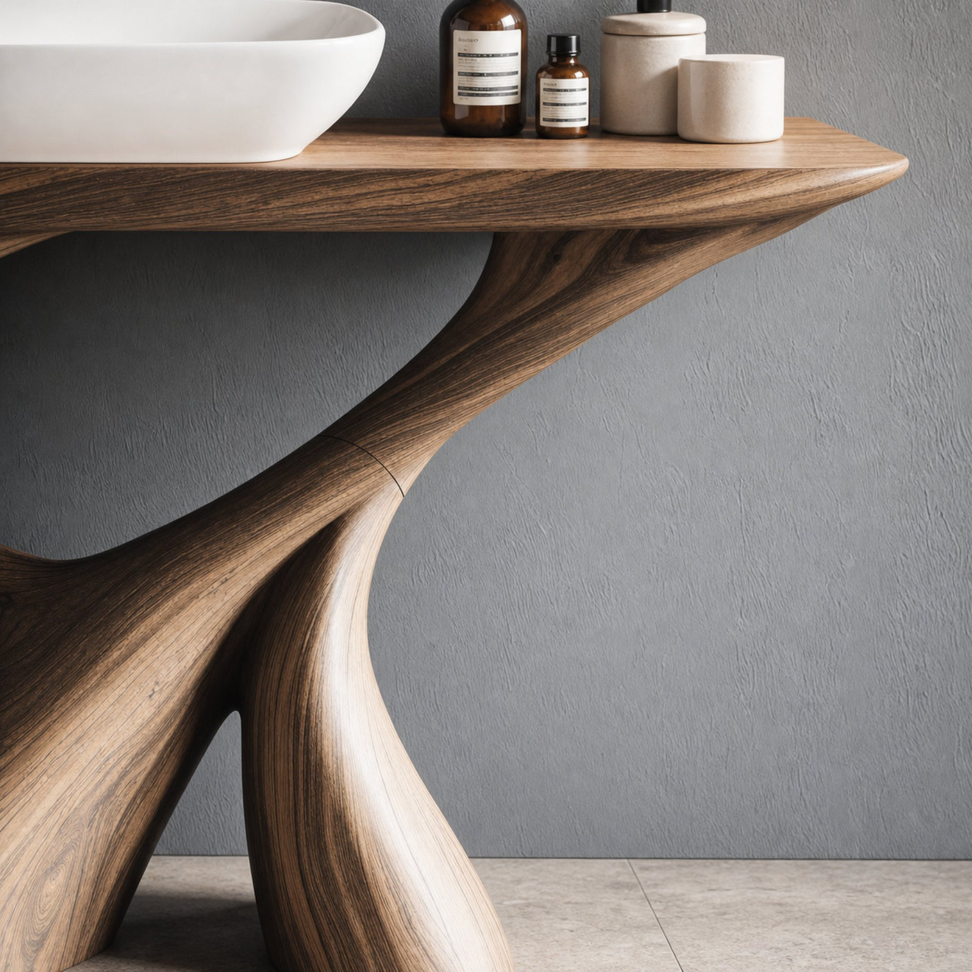 Mid Century Live Edge Bathroom Vanity For Decor - product view 4