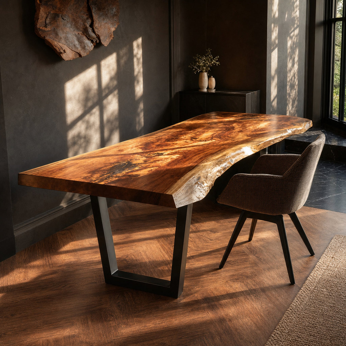 Mid Century Natural Wooden Tabletop For Decor