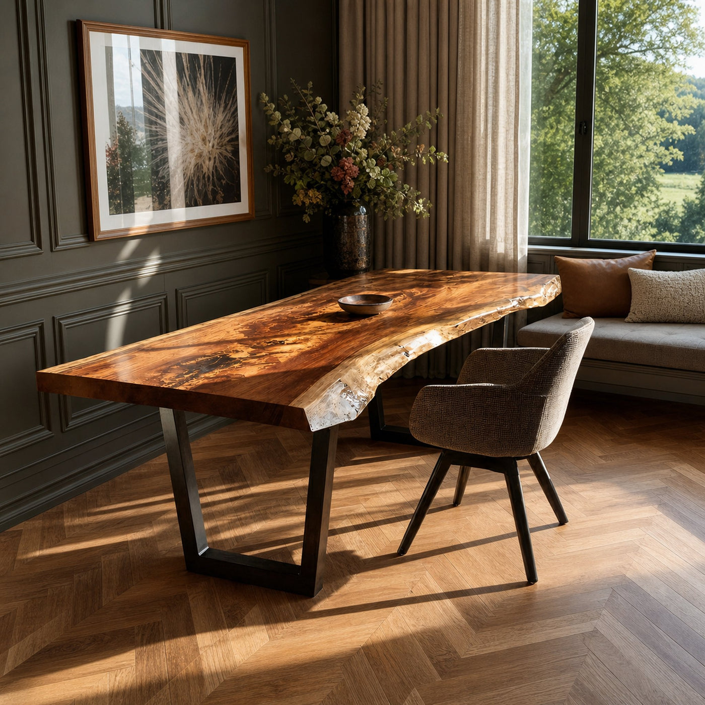 Mid Century Natural Wooden Tabletop For Decor - product view 3