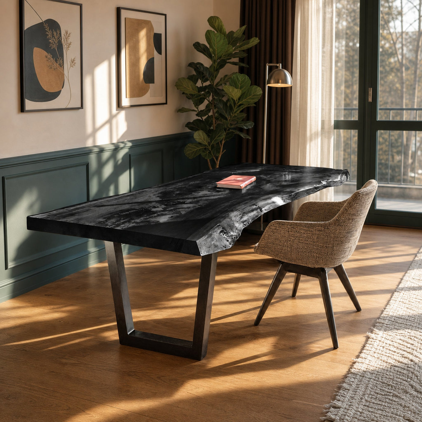 Mid Century Natural Wooden Tabletop For Decor - product view 4