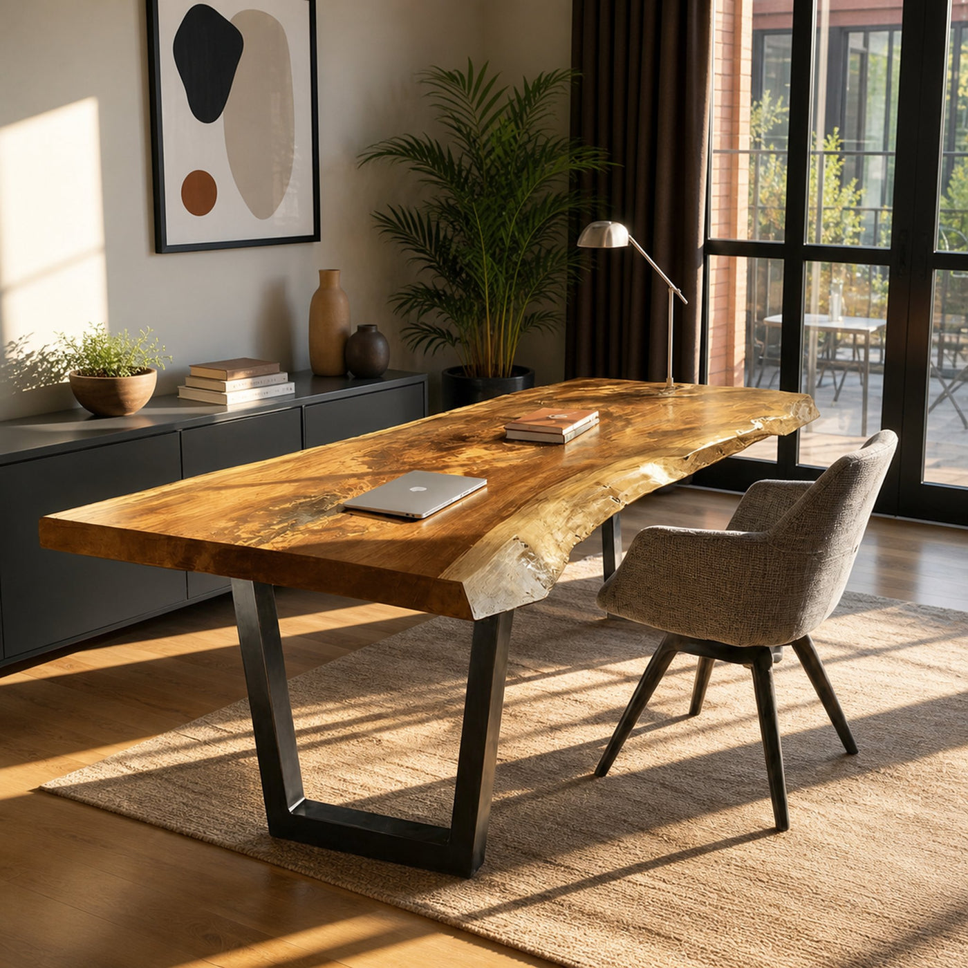 Mid Century Natural Wooden Tabletop For Decor - product view 5