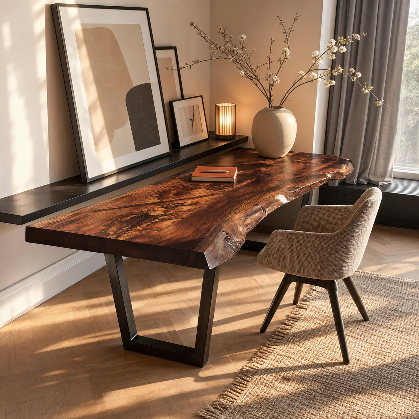 Mid Century Natural Wooden Tabletop For Decor - product view 7