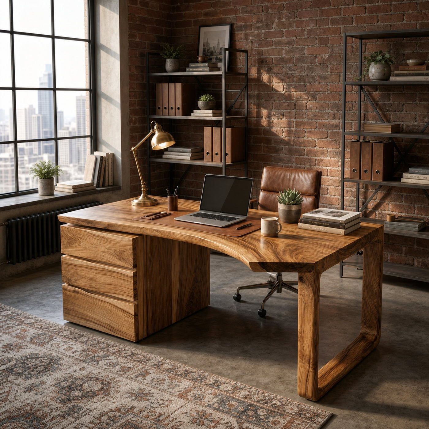 Mid Century Office Desk For Home Office And Workspace - product view 2
