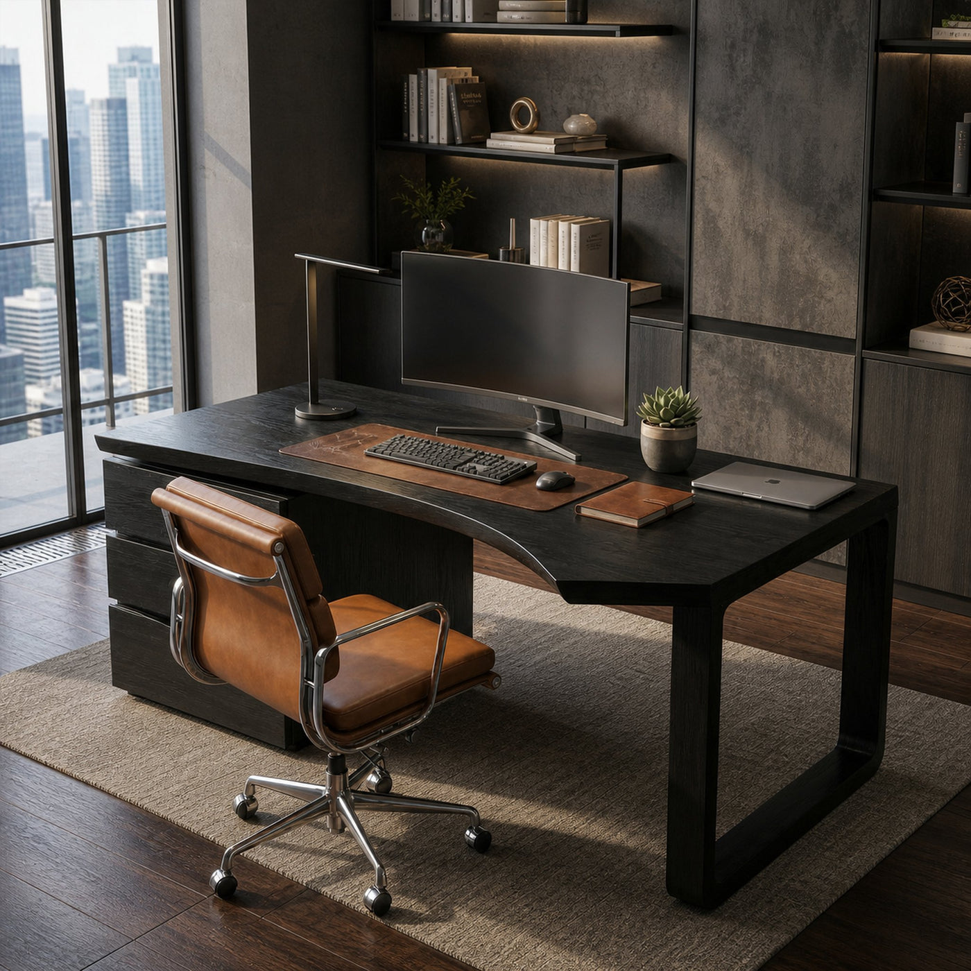 Mid Century Office Desk For Home Office And Workspace - product view 5