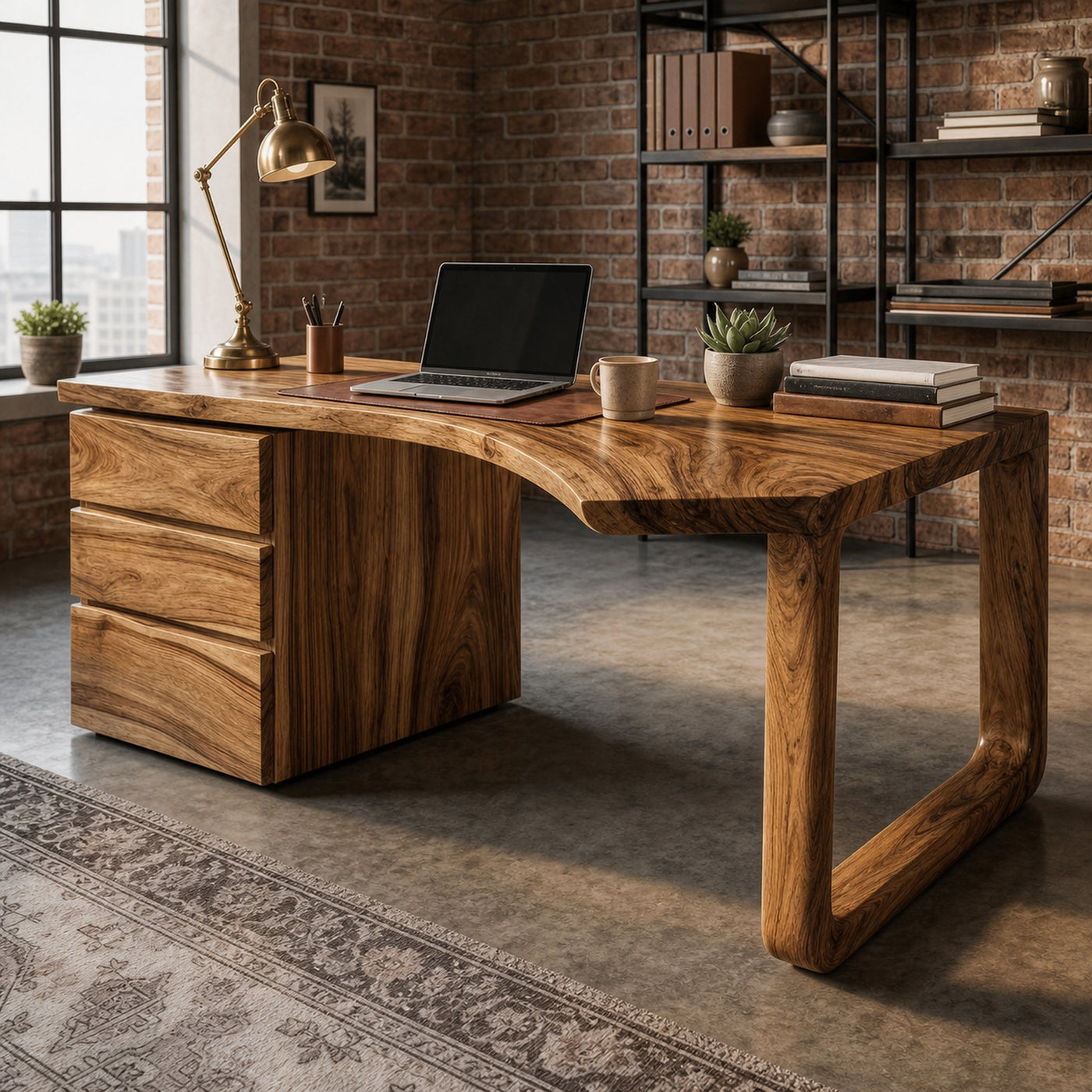 Mid Century Office Desk For Home Office And Workspace - product view 6