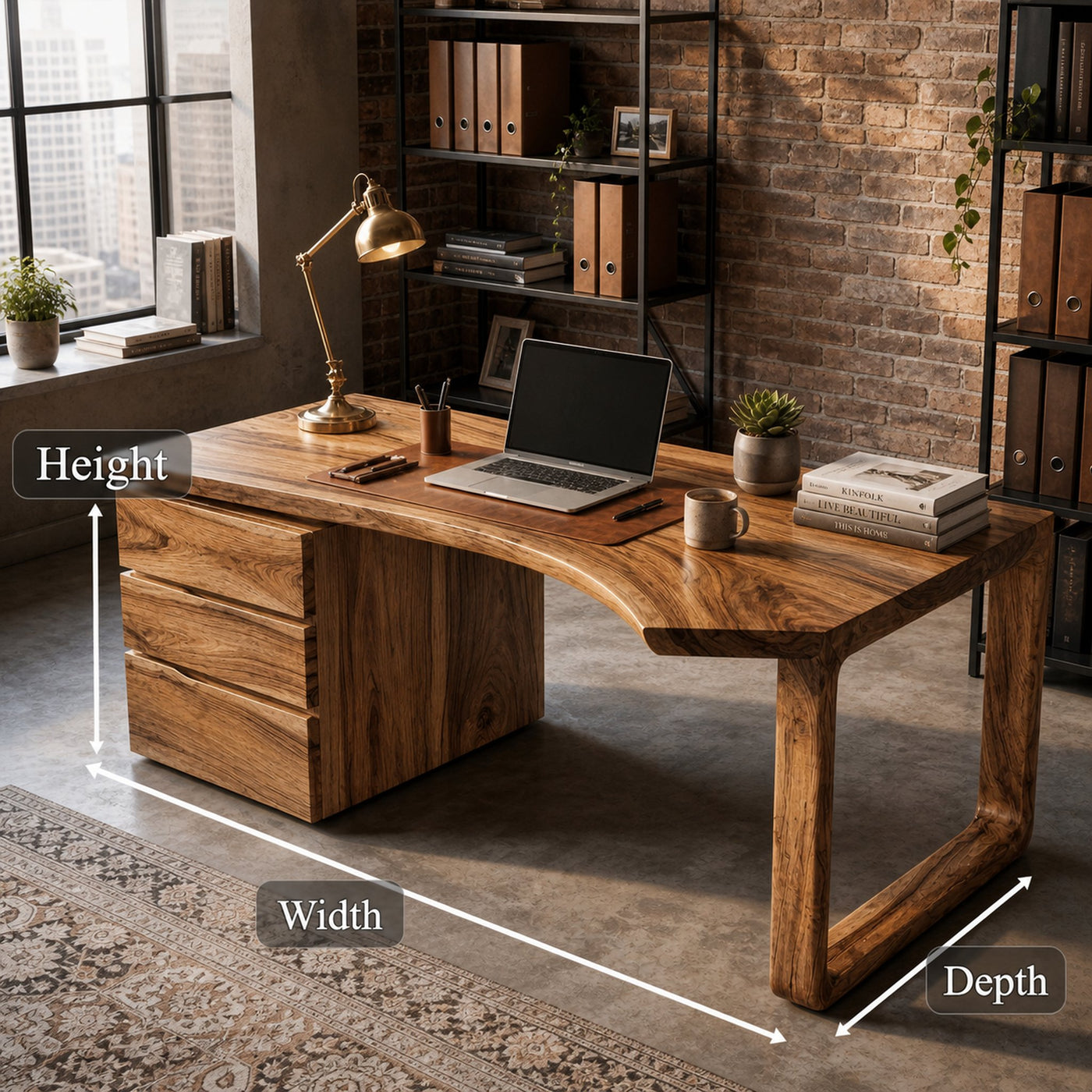 Mid Century Office Desk For Home Office And Workspace - product view 7