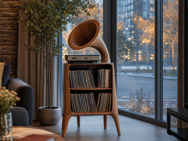 Mid Century Record Console Table For Livingroom