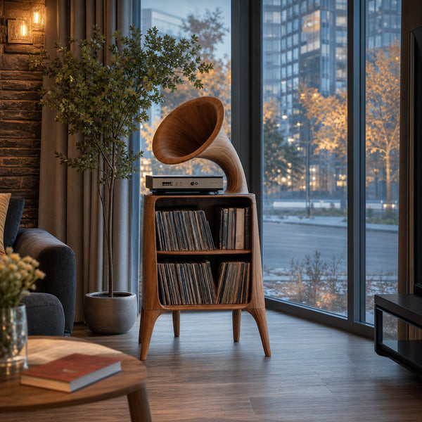 Mid Century Record Console Table For Livingroom