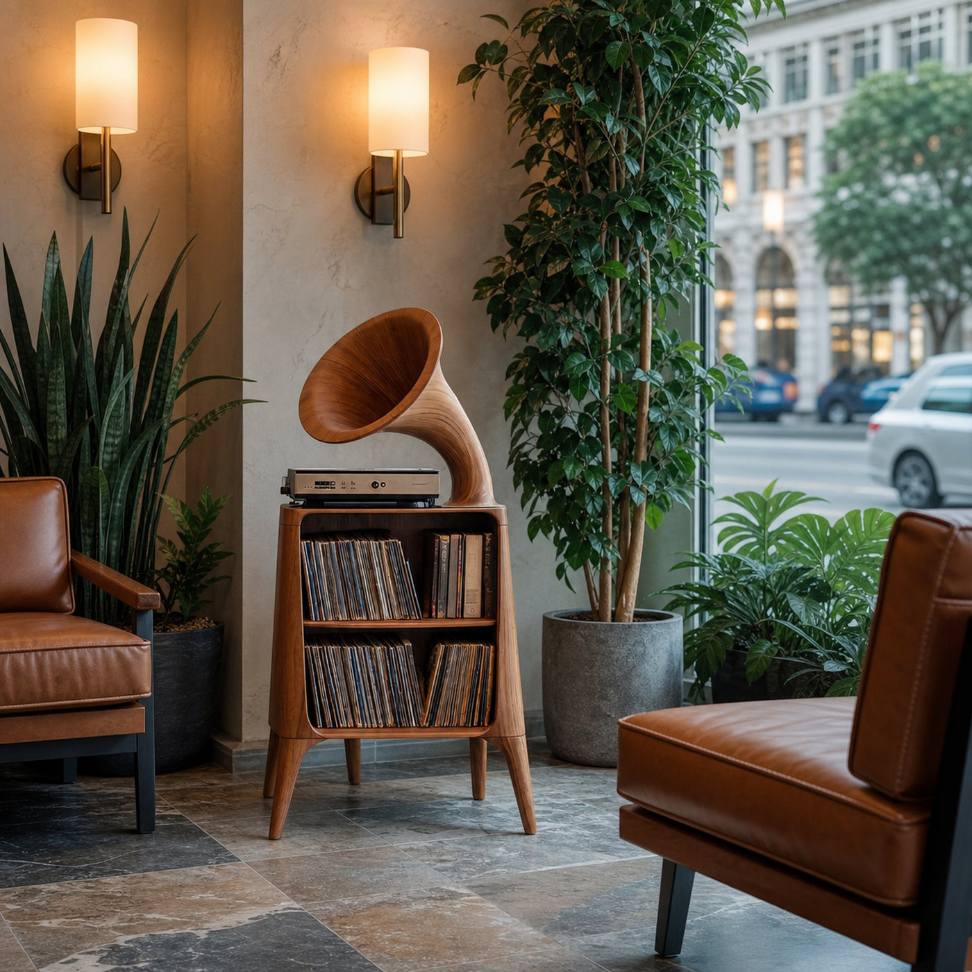 Mid Century Record Console Table For Livingroom - product view 2