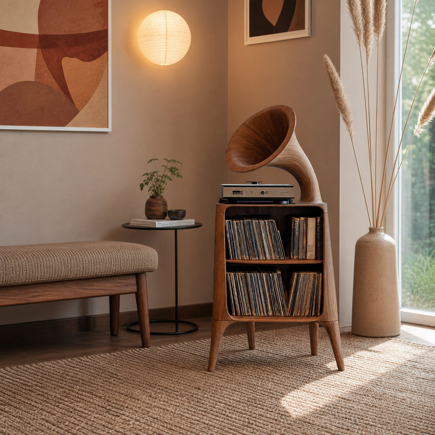 Mid Century Record Console Table For Livingroom - product view 3