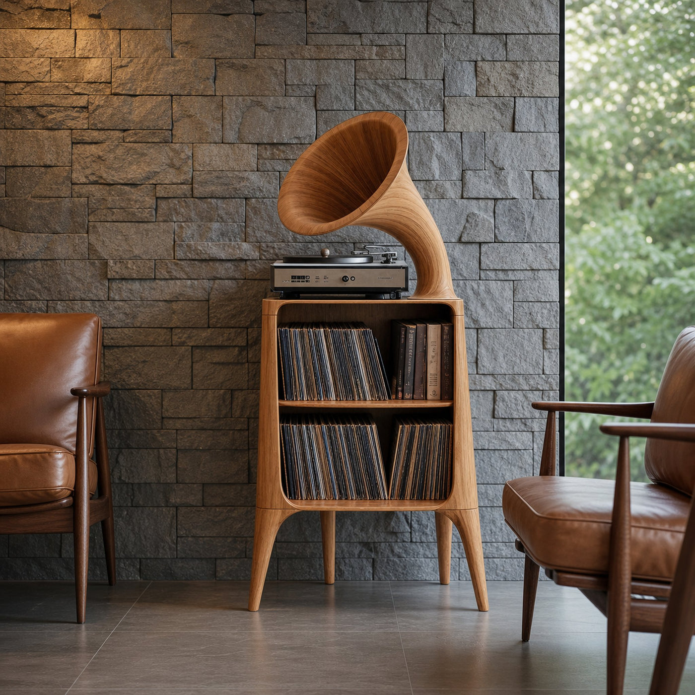 Mid Century Record Console Table For Livingroom - product view 5