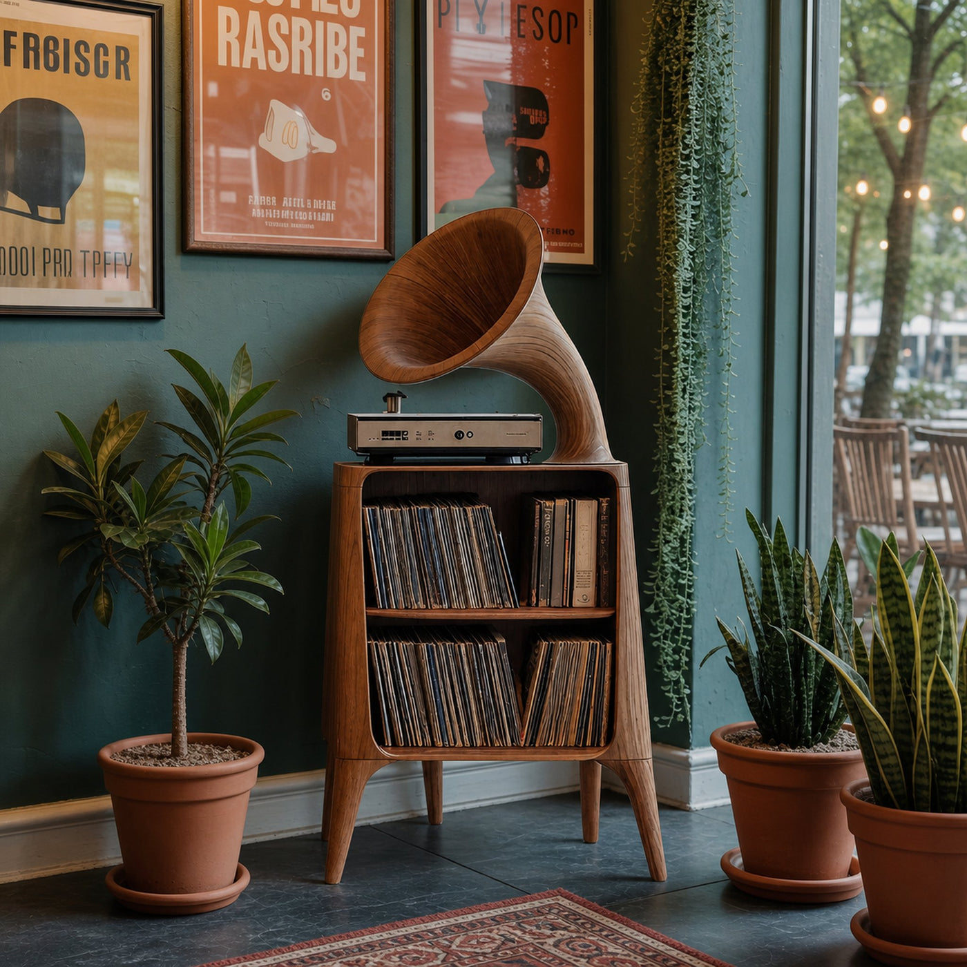 Mid Century Record Console Table For Livingroom - product view 6