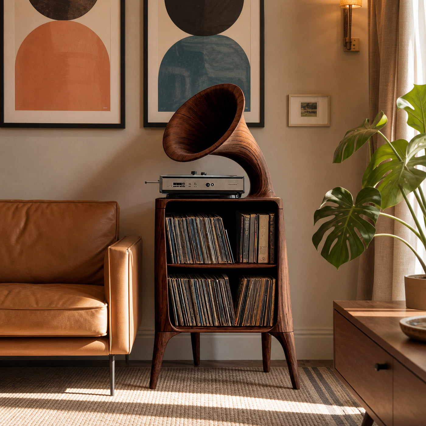 Mid Century Record Console Table For Livingroom - product view 7