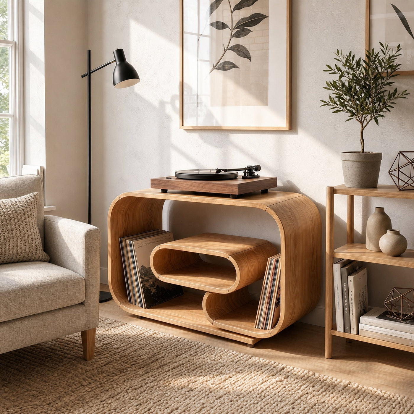 Mid Century Record Player Stand For Bedroom - product view 4