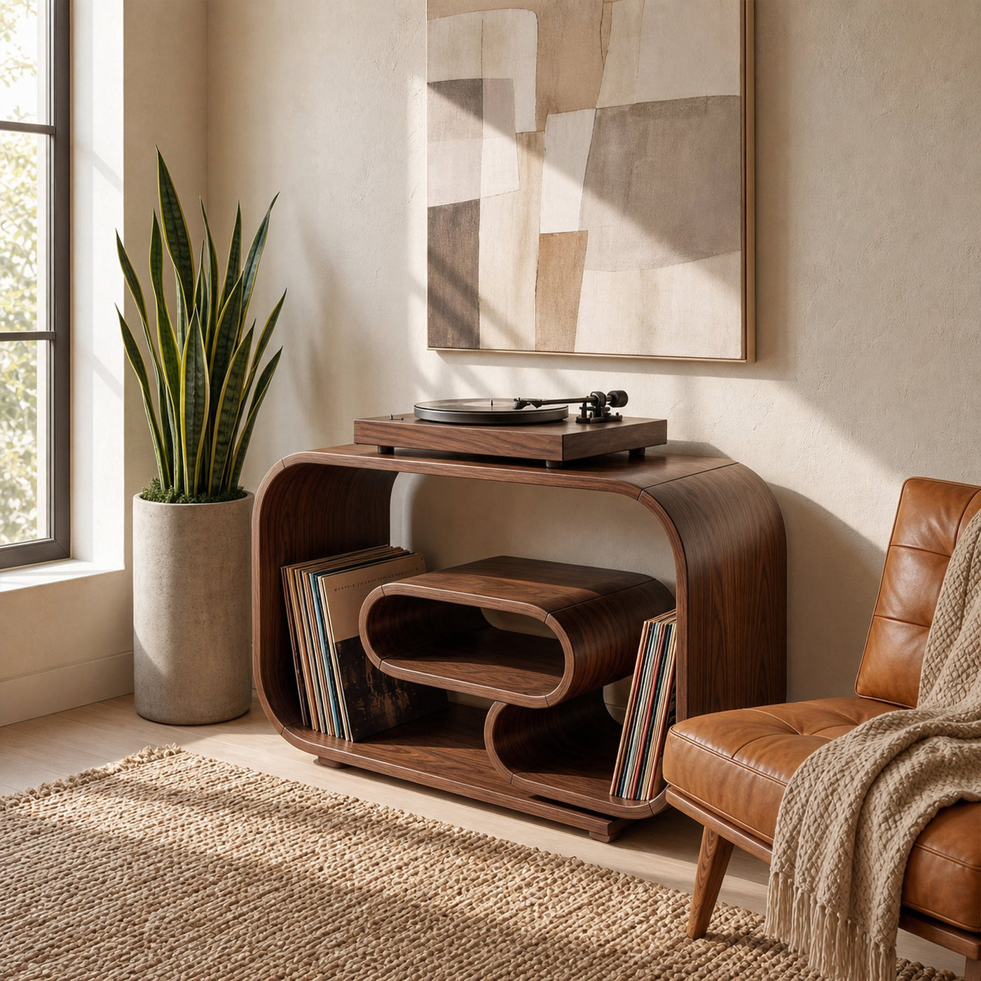 Mid Century Record Player Stand For Bedroom - product view 6