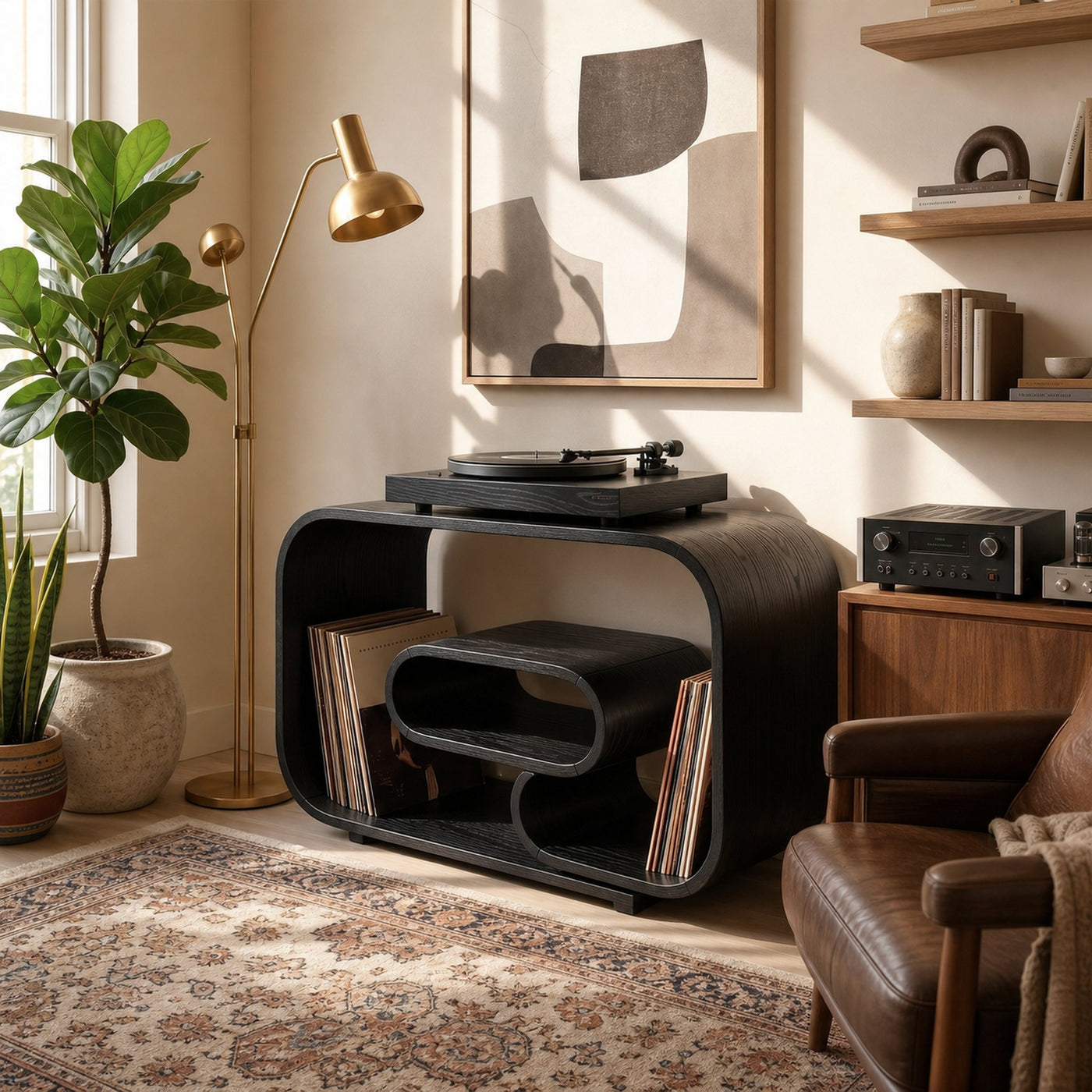 Mid Century Record Player Stand For Bedroom - product view 7